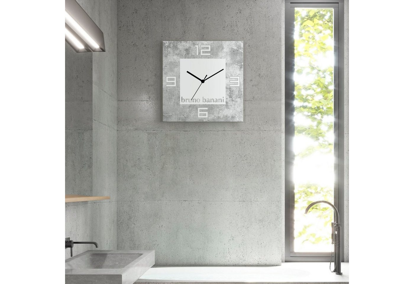 Bruno Banani Wanduhr Beton auf Alu (analog, 30 cm) von Bruno Banani