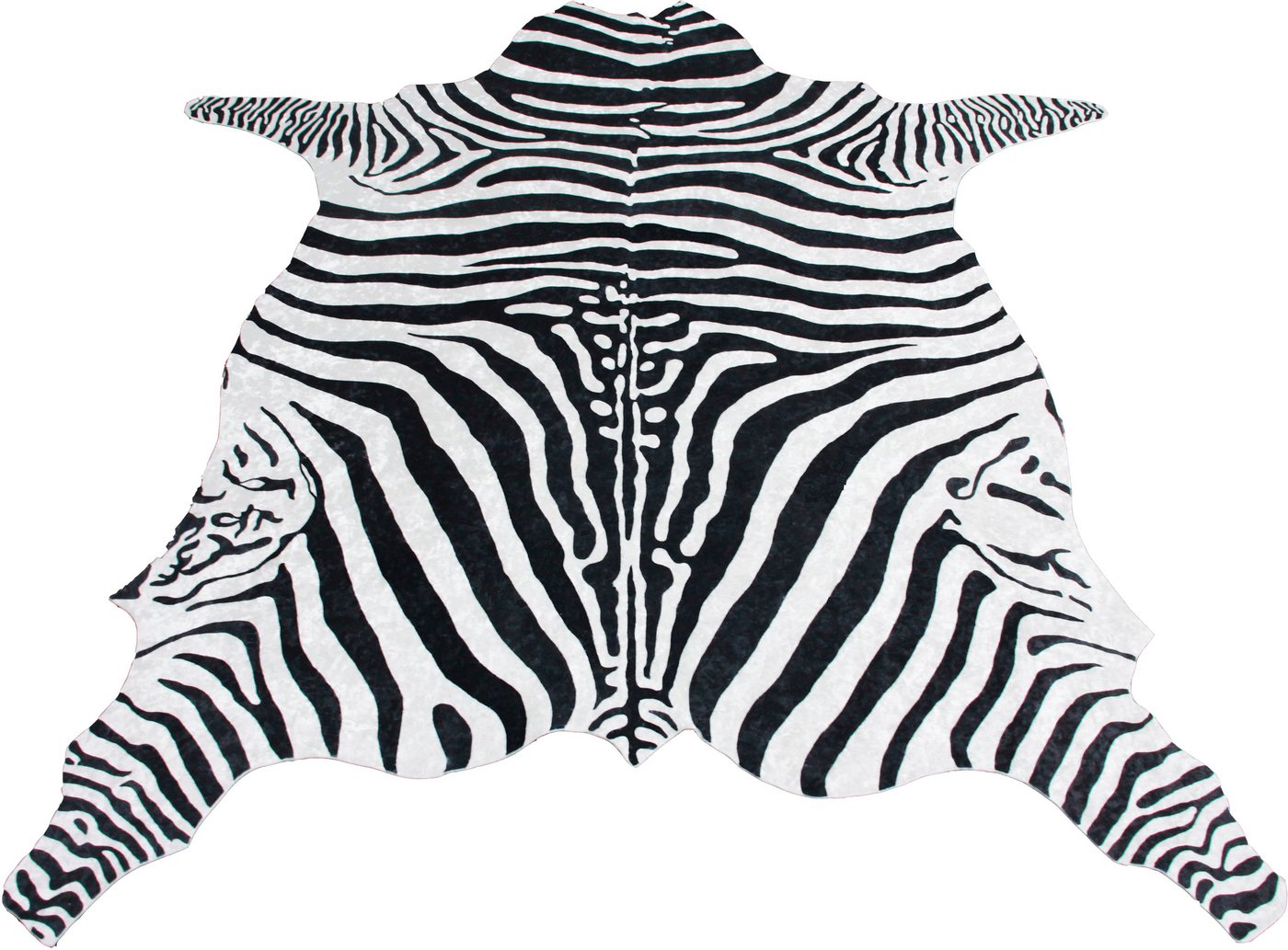Teppich Zebra, Bruno Banani, tierfellförmig, Höhe: 6 mm, Druckteppich in Fellform, Zebra-Optik, angenehme Haptik von Bruno Banani
