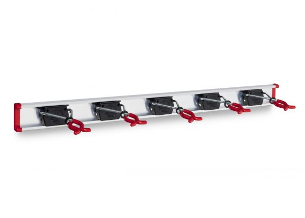 Bruns Gerätehalter, Aluminium-Wandschiene 75cm + 5 Halter - SB 5.07 von Bruns