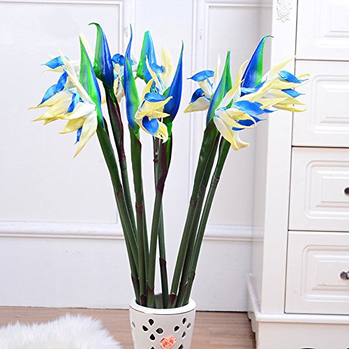 Brussel 1 Stück künstliche Blume Paradiesvogel, Kunstpflanze aus Kunststoff, künstliche Strelitzie, Reginae, tropische Nachahmung, weiß von Brussel