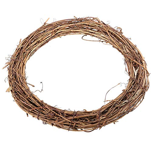 Brussels 08 1 Stück natürlich getrockneter Rattan-Ring-Kranz für Weihnachten, Hochzeit, Wanddekoration, 25 cm von Brussels