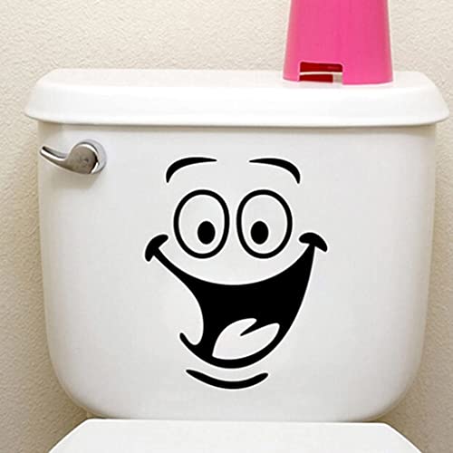 WC-Aufkleber mit Smiley-Gesicht, lustige, fröhliche Badezimmer-Aufkleber, lustiger Toilettensitz-Aufkleber, wasserdicht, Smiley-Gesicht, Wandkunst, Vinyl-Aufkleber für Toilettensitz, Toilettendeckel, von Brussels08