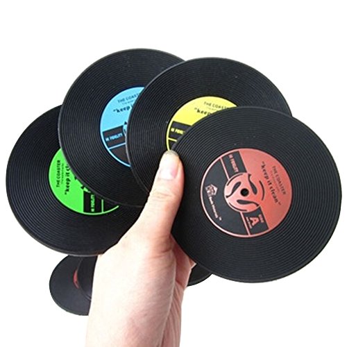 Retro cd-design Silikon Drink Untersetzer Pad rutschfeste Hitzebeständigkeit Tasse Kaffee Matte Tisch-Sets Topfuntersetzer Geschirr Isolation Pad von Brussels08