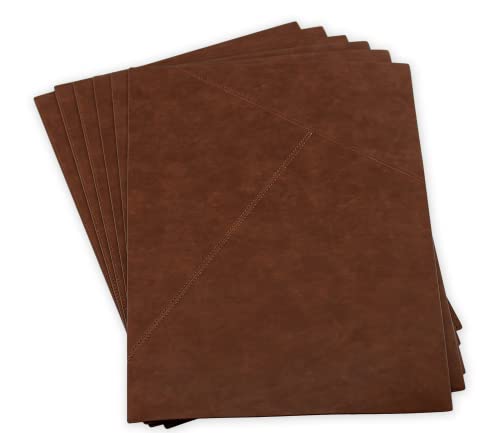 Brute Strength - Tischset Platzset Leder Look - 6X Set Cognac - 43x30cm - Platzdeckchen Placemat Abwaschbar Leder Kunstleder Tischunterlage Telleruntersetzer Tischset rutschfest Tischuntersetzer von Brute Strength