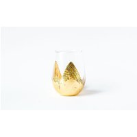 Gold Mit Grünen Zacken-Zauberhafte Berge Stemless Weinglas von BrynnTylerDesigns