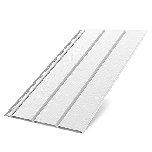 Bryza Kunststoffpaneele Weiß RAL9010 1,50m Wandpaneele Deckenpaneele Innen und Außen Unterdachpaneele Dachkasten Wandverkleidung Holzoptik (Standartpaneele 1,50x0,305m) von Bryza