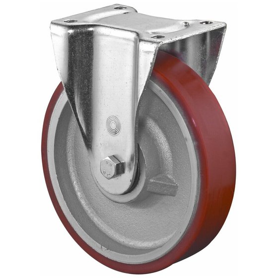 BS ROLLEN - Bockrolle,Ø 200mm,B 50mm,1.000kg,L610.C10,mit Anschraubplatte,orange von Bs Rollen