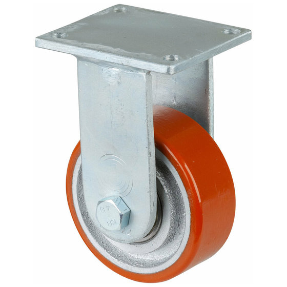 BS ROLLEN - Bockrolle,Ø 100mm,B 38mm,295kg,RR110.C10,mit Anschraubplatte,orange von Bs Rollen