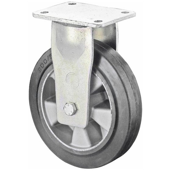 BS ROLLEN - Bockrolle,Ø 250mm,B 63mm,580kg,RR110.B80,mit Anschraubplatte,schwarz von Bs Rollen