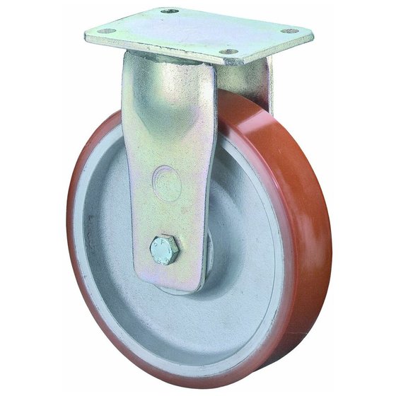 BS ROLLEN - Bockrolle,Ø 85mm,B 80mm,800kg,RR110.C10,mit Anschraubplatte,orange von Bs Rollen