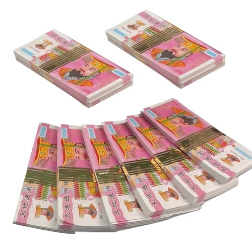 Ancestor Money, Chinese Joss Paper Hell Bank Notes, 5.91x2.95 Inches Ritual Blessing Funeral, Ghost Heaven Offering Play Toy for Grave Sweeping Afterlife Decoration and Memorial von Bsbkoj