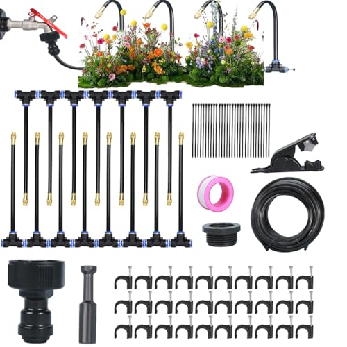 Bsbkoj Bewässerungssystem Für Garten,Nebelsprüher Geräte - Einstellbares 360 Grad Automatisches Sprühdüsen Set Für Außenanbau Blumenbeete Bäume Rasen Terrasse Und von Bsbkoj