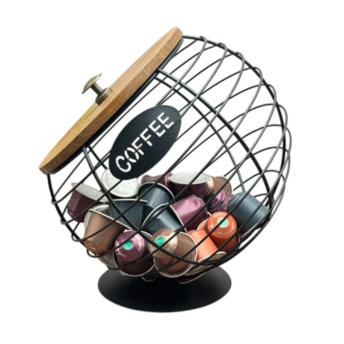 Bsbkoj Kaffeekapsel-Organizer, Eisen-Organizer mit Deckel, Obstschale, Küchen-Organisationsregal, Theken- -Halter für alle -Bars Bsbkoj Kaffeekapsel-Organizer, Eisen-Organizer mit Deckel, Obstschale, Küchen-Organisationsregal, Theken- -Halter für alle -Bars von Bsbkoj