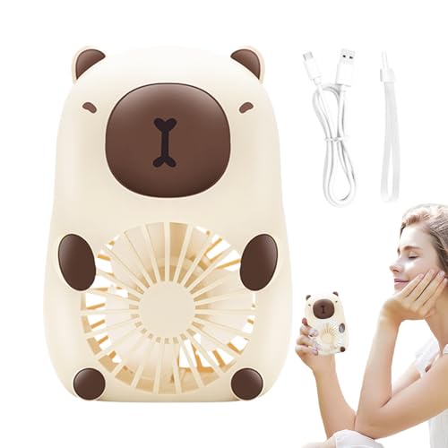Bsbkoj Tier-Ventilator, kompakter Cartoon-Handventilator für Kinder, USB-Aufladung, 3-Gang-Luftkühler, entzückende persönliche Kühlgeräte für alle Altersgruppen, Kinder, Mädchen, Frauen, Männer von Bsbkoj
