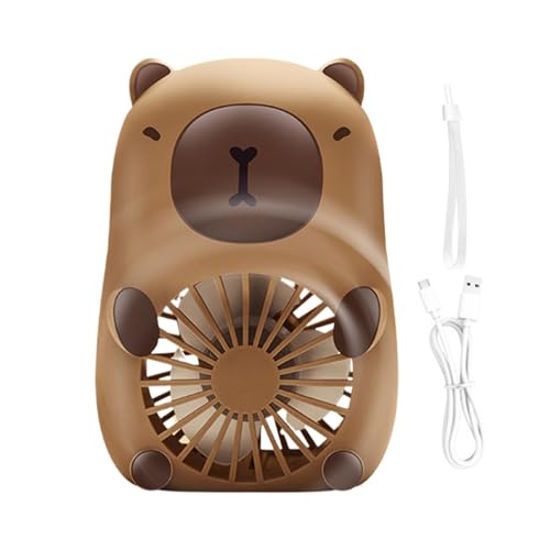 Bsbkoj Tier-Ventilator, kompakter Cartoon-Handventilator für Kinder, USB-Aufladung, 3-Gang-Luftkühler, entzückende persönliche Kühlgeräte für alle Altersgruppen, Kinder, Mädchen, Frauen, Männer von Bsbkoj