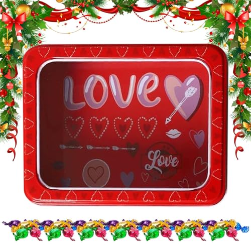 Bsbkoj Valentine Geschenkbox - 5,31 Zoll Bladekontrollbehälter für Schmuckkekse Snacks, tragbare Aufbewahrungsbox mit transparent von Bsbkoj