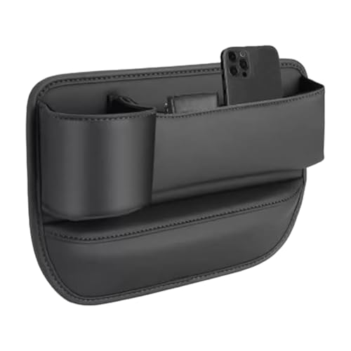 Car Seat Filler, Auto Console Side Organizer with Leather Storage Pouch and Built-in Cup Holder, Front Gap Storage Box for Phone, Wallet, Cards, Coins, Small Essentials von Bsbkoj