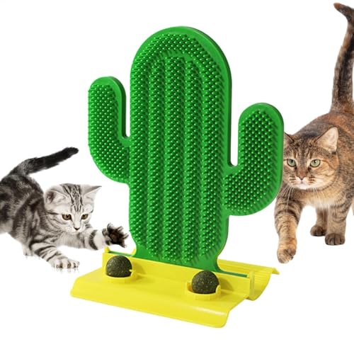 Catnip Scratch Pad, Kaktusförmiger Katzenkratzer, interaktives Krallenschleifspielzeug, kognitives Spielen, tragbar, kompakt, vielseitig, ideal für kleine und mittelgroße Haustiere, Grün von Bsbkoj
