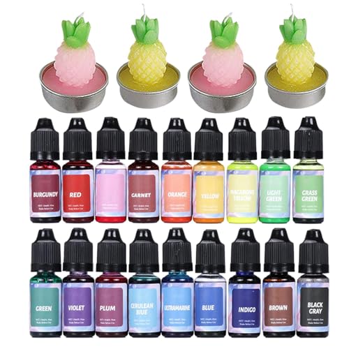 Farbstofffarben zur Kerzenherstellung, flüssige konzentrierte Sojawachsfarben, 10 ml, lebendige Pigmente, Kerzenbasteln, 18 oder 24 Farben, vielseitige Färbung für Lipgloss, Epoxidharz, Seife Farbstofffarben zur Kerzenherstellung, flüssige konzentrierte Sojawachsfarben, 10 ml, lebendige Pigmente, Kerzenbasteln, 18 oder 24 Farben, vielseitige Färbung für Lipgloss, Epoxidharz, Seife von Bsbkoj