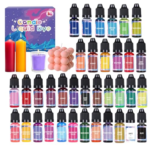 Farbstofffarben zur Kerzenherstellung, flüssige konzentrierte Sojawachsfarben, 10 ml, lebendige Pigmente, Kerzenbasteln, 18 oder 24 Farben, vielseitige Färbung für Lipgloss, Epoxidharz, Seife Farbstofffarben zur Kerzenherstellung, flüssige konzentrierte Sojawachsfarben, 10 ml, lebendige Pigmente, Kerzenbasteln, 18 oder 24 Farben, vielseitige Färbung für Lipgloss, Epoxidharz, Seife von Bsbkoj
