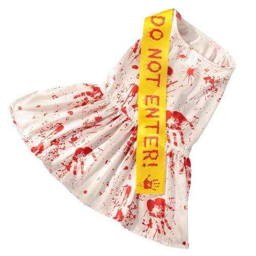 Halloween-Kleidung für Hunde, blutiges Haustierkostüm mit Blutrock, gruselige Robben, Cosplay-Outfit für den Innenbereich, Halloween-Party, kleine bis mittelgroße Hunde, bequeme und festliche von Bsbkoj