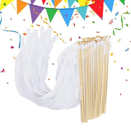 Hochzeitsstäbe, 50 Stück Schleifenfeenstäbe mit Glocken, romantische Luftschlangenrequisiten, elegante Party-Handdekoration, skurriles Absend-Zubehör für Brautparty, Urlaub und Feiern Hochzeitsstäbe, 50 Stück Schleifenfeenstäbe mit Glocken, romantische Luftschlangenrequisiten, elegante Party-Handdekoration, skurriles Absend-Zubehör für Brautparty, Urlaub und Feiern von Bsbkoj