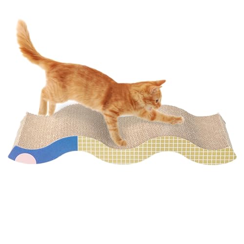 Katzenkratzbrett, Kätzchen-Lounge-Kratzer, Möbel-Pappe, geräumig, , Premium, leicht, tragbar, kompakt, Haustier-Kratzmatte für Katzen, 57 x 24 x 7 cm, von Bsbkoj