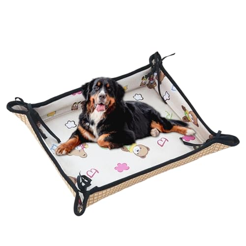 Kühlkissen für Haustiere, doppelseitige Hundematte, waschbar, für Kiste, Bett, Boden, Autositze, Komfort für drinnen und draußen, leichtes Design, 75 x 60 x 1 cm von Bsbkoj