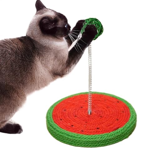 Sisal Katzenspielzeug, niedliches Kätzchen-Kratzbrett, Federball, Möbelschutz, verhindert Schäden an Wand, Couch, Teppichen, Sofas, 17,5 x 22 cm, für Indoor-Katzen, Spielzeit von Bsbkoj