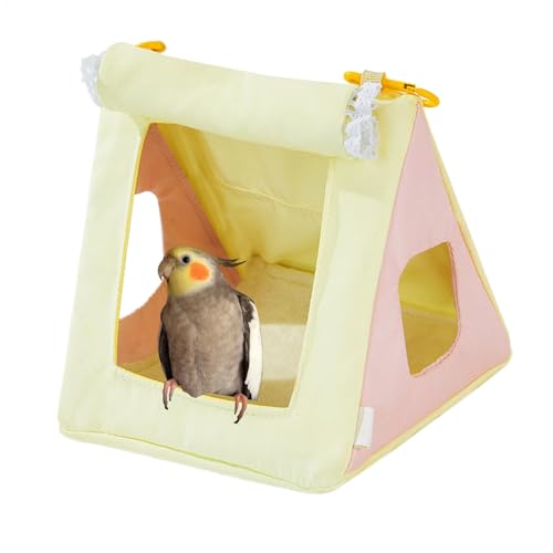 Sittichnest, gemütliche Hängematte für Vogelkäfige, Vierjahreszeiten-Papageienhaus mit weichem Futter (17 x 16 x 15 cm), ideal für Zuhause, Haustierzimmer, Schlafzimmer, Café-Dekoration von Bsbkoj