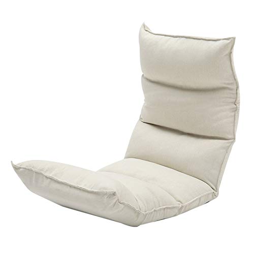 Bodenstuhl Bodenlounge Stuhl Multi-Position Verstellbarer Abnehmbarer und waschbarer Mondstuhl mit unabhängigem Baumwollballen-Lazy-Sofa for Balkon-Buchtfenster ( Color : White ) von Bseack