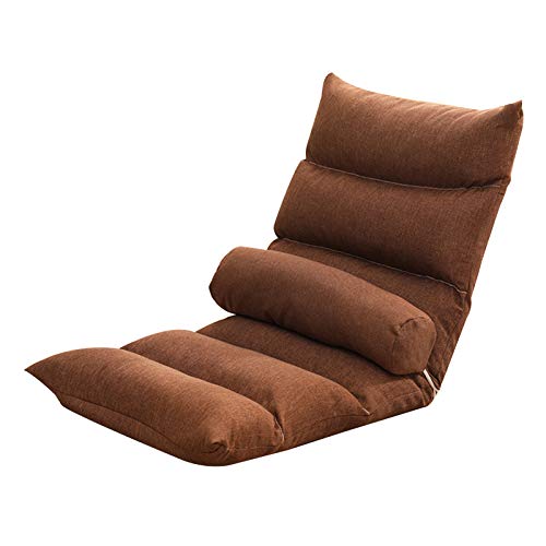 Bodenstuhl Einzelner Klappstuhl 5 Level einstellbares Fußbodensofa mit dem Taillenkissen Abnehmbarer und waschbarer fauler Stuhl for Schachtfenster Wohnzimmer ( Color : Brown ) von Bseack