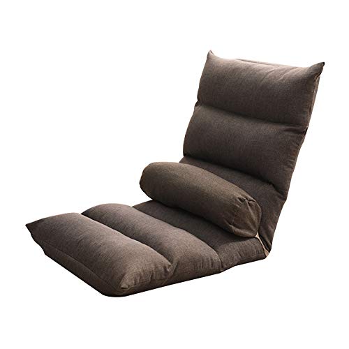 Bodenstuhl Einzelner Klappstuhl 5 Level einstellbares Fußbodensofa mit dem Taillenkissen Abnehmbarer und waschbarer fauler Stuhl for Schachtfenster Wohnzimmer ( Color : Gray ) von Bseack