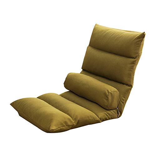 Bodenstuhl Einzelner Klappstuhl 5 Level einstellbares Fußbodensofa mit dem Taillenkissen Abnehmbarer und waschbarer fauler Stuhl for Schachtfenster Wohnzimmer ( Color : Green ) von Bseack