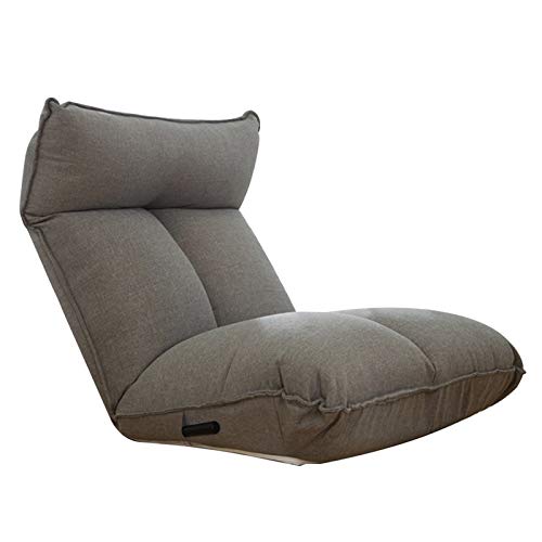 Bodenstuhl Faltbare Einzelbodenstuhl mit manuellen Einstellhebel Lazy Lounge-Sofa Abnehmbarer und waschbar 14 Gänge Einstellbarer Meditationsstuhl für Schlafzimmer Wohnzimmer ( Color : Dark Gray ) von Bseack