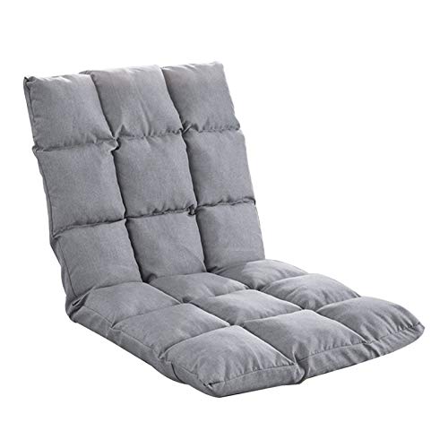 Bodenstuhl Faltbarer Einzelbodenstuhl 5 Gänge frei einstellbares Bodenkissen mit Rückenlehne faul Sofa Abnehmbarer und waschbarer Meditationsstuhl for Schachtfenster Wohnzimmer ( Color : Gray ) von Bseack