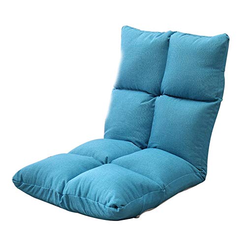 Bodenstuhl Faltender Computerstuhl auf Bett 5 Gänge einstellbar Freizeitmeditationsessel mit Rückenlehne abnehmbares und waschbares faules Sofa for Meditationsraum Wohnzimmer ( Color : Dark Blue ) von Bseack