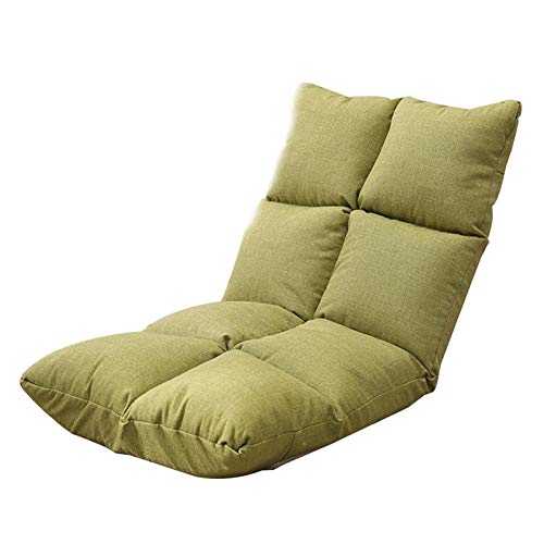 Bodenstuhl Faltender Computerstuhl auf Bett 5 Gänge einstellbar Freizeitmeditationsessel mit Rückenlehne abnehmbares und waschbares faules Sofa for Meditationsraum Wohnzimmer (Color : Dark Green) von Bseack