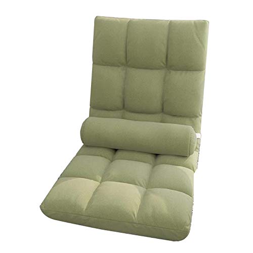 Bodenstuhl Faule Bodenstuhl mit Taillenkissen Faltschacht Fensterstuhl 5 Ebenen Einstellbares abnehmbares und waschbares Single-Sofa for Schlafzimmer Wohnzimmer ( Color : Green ) von Bseack