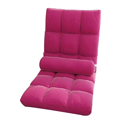 Bodenstuhl Faule Bodenstuhl mit Taillenkissen Faltschacht Fensterstuhl 5 Ebenen Einstellbares abnehmbares und waschbares Single-Sofa for Schlafzimmer Wohnzimmer ( Color : Rose red ) von Bseack