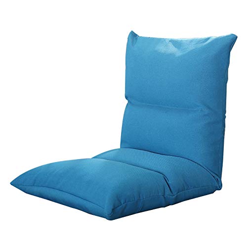 Bodenstuhl Faules Sofa fünf Gänge einstellbar Klapprückenstuhl für Balkon Ergonomisches Design Freizeitmeditationsessel für Wohnzimmer Schlafzimmer ( Color : Dark Blue ) von Bseack