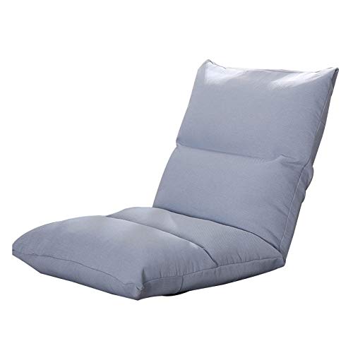 Bodenstuhl Faules Sofa fünf Gänge einstellbar Klapprückenstuhl für Balkon Ergonomisches Design Freizeitmeditationsessel für Wohnzimmer Schlafzimmer ( Color : Gray ) von Bseack