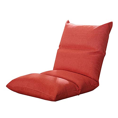 Bodenstuhl Faules Sofa fünf Gänge einstellbar Klapprückenstuhl für Balkon Ergonomisches Design Freizeitmeditationsessel für Wohnzimmer Schlafzimmer ( Color : Orange ) von Bseack