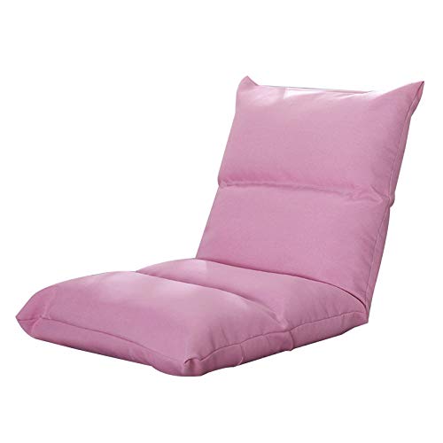 Bodenstuhl Faules Sofa fünf Gänge einstellbar Klapprückenstuhl für Balkon Ergonomisches Design Freizeitmeditationsessel für Wohnzimmer Schlafzimmer ( Color : Pink ) von Bseack