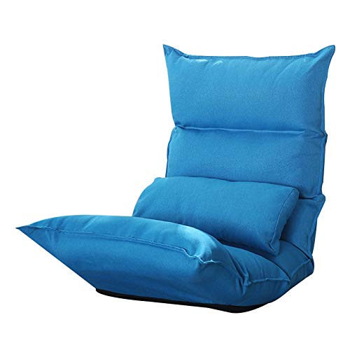 Bodenstuhl Folding Rückenlehnenstuhl für Balkon Ergonomisches Design Lazy Floor Sofa Fünf Gang Einstellbare Freizeit Meditationsessel für Wohnzimmer Schlafzimmer ( Color : Dark Blue ) von Bseack