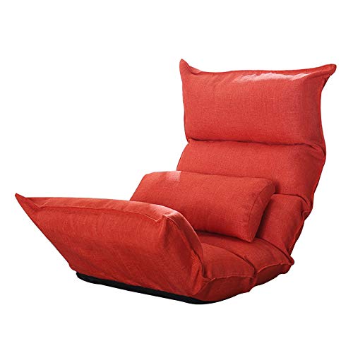 Bodenstuhl Folding Rückenlehnenstuhl für Balkon Ergonomisches Design Lazy Floor Sofa Fünf Gang Einstellbare Freizeit Meditationsessel für Wohnzimmer Schlafzimmer ( Color : Orange ) von Bseack