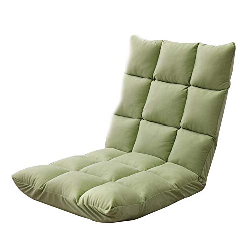 Bodenstuhl Freizeitmeditationsessel mit Rückenlehne abnehmbares und waschbares faules Sofa 5 Gänge einstellbar Folding Computerstuhl auf dem Bett for Meditationsraum Wohnzimmer ( Color : Green ) von Bseack