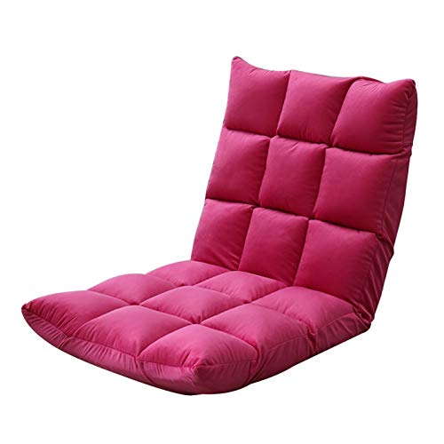 Bodenstuhl Freizeitmeditationsessel mit Rückenlehne abnehmbares und waschbares faules Sofa 5 Gänge einstellbar Folding Computerstuhl auf dem Bett for Meditationsraum Wohnzimmer ( Color : Red ) von Bseack