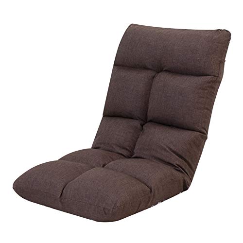 Bodenstuhl Freizeitmeditationsessesses Herausnehmbares und waschbares faules Sofa mit Rückenlehne Ergonomie Bodenstuhl 5 Gänge einstellbar Klapp-Computerstuhl auf dem Bett ( Color : Brown ) von Bseack