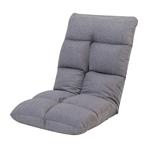 Bodenstuhl Freizeitmeditationsessesses Herausnehmbares und waschbares faules Sofa mit Rückenlehne Ergonomie Bodenstuhl 5 Gänge einstellbar Klapp-Computerstuhl auf dem Bett ( Color : Gray ) von Bseack